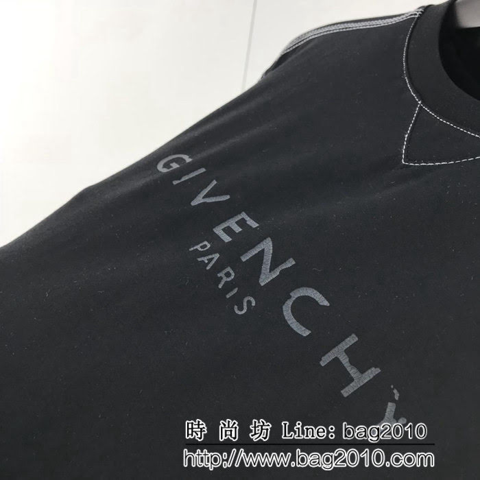 GVC紀梵希 19早春新款 暗紋爆裂做舊印花 短袖T-shirt 男女同款 ydi1763